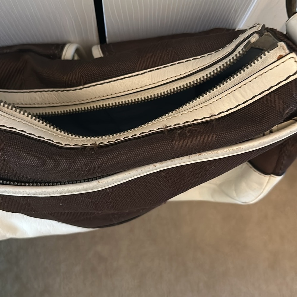 Brown and white coach bag - Picture 3 of 4